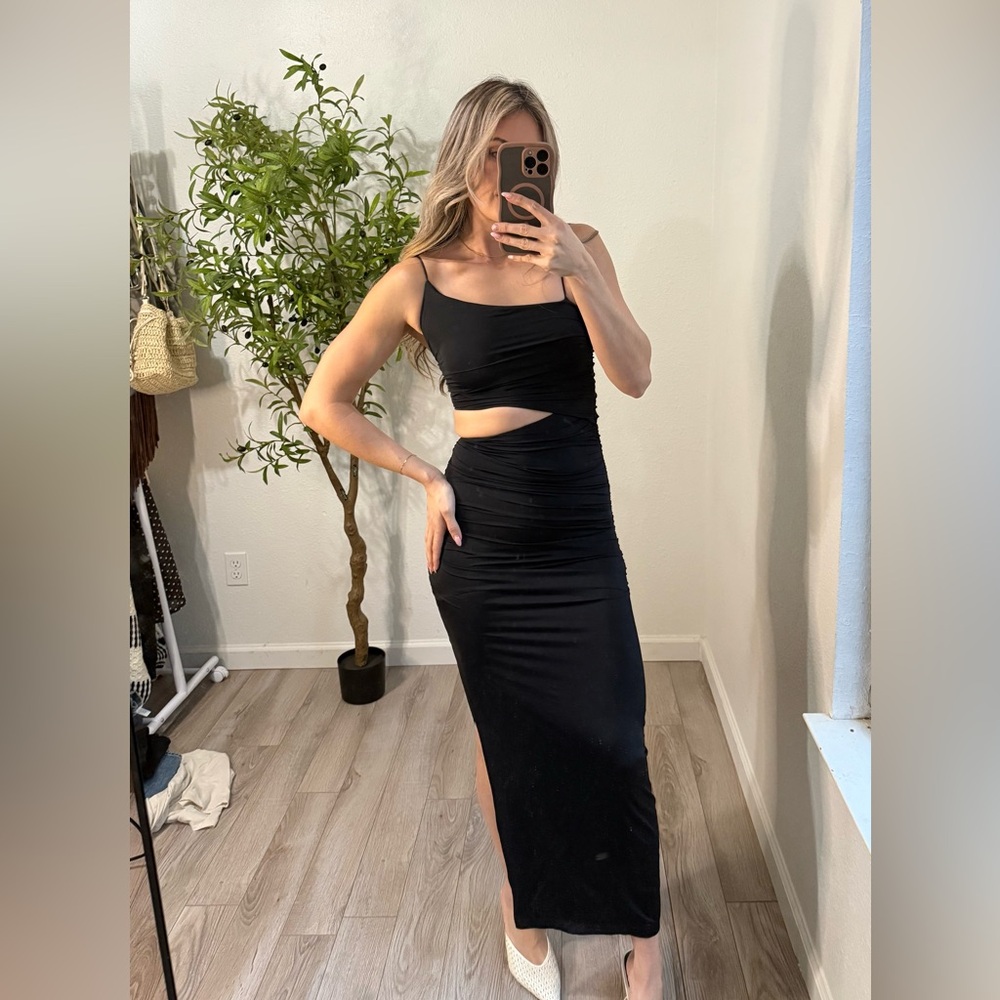 ZARA black open side dress size small